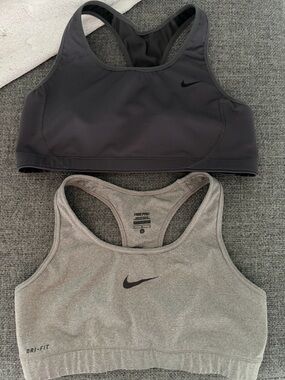 Nike Women’s Racerback Sports Bras - Charcoal & Light Gray